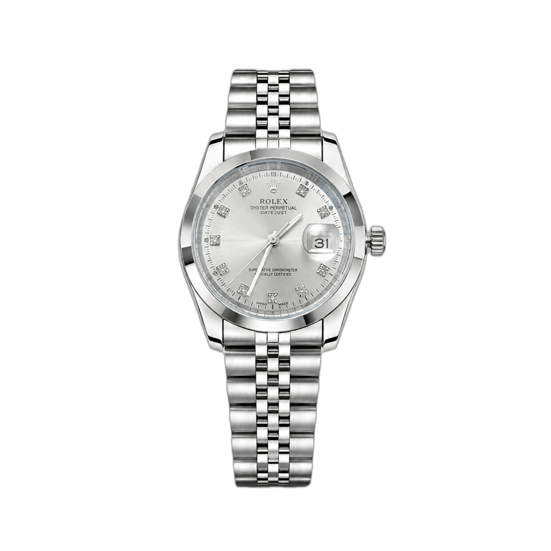 Rolex Datejust Silver Dial Stainless Steel Luxury Watch